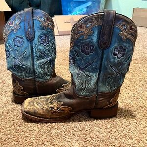 Dan Post Vintage Bluebird Boots Size 10 worn twice Wide Toe Cowboy Boots